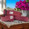Conjunto collar y correa micropana burdeos