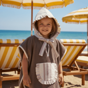 Poncho toalla volantes Portofino- tramonto